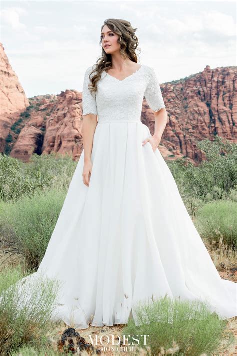 modest wedding dresses rental.